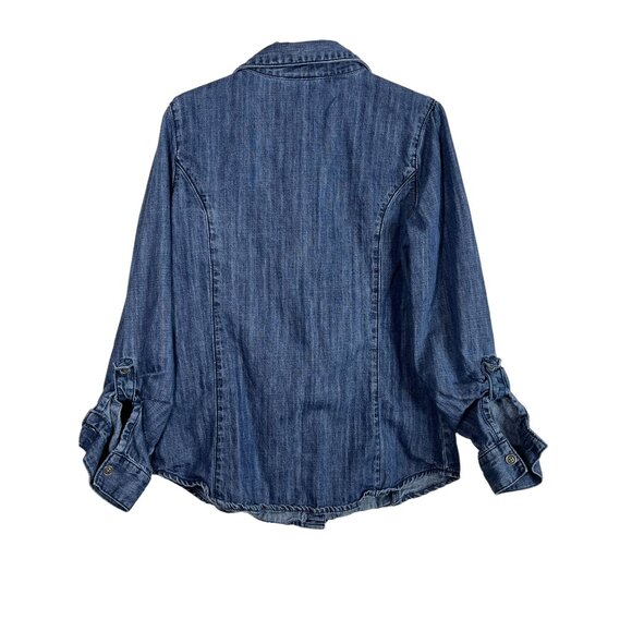 Crazy 8 Girls Blue Denim Shirt Size L 10/12 Button Down Long Sleeve Top - Picture 2 of 11